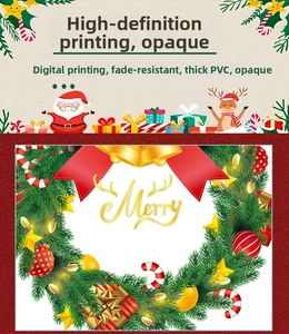 Thickened PVC Christmas window sticker with opaque digital print of festive motifs