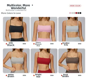 Sei colori di reggiseni yoga spazzolati con design a schiena vuota e tessuto elastico senza cuciture
