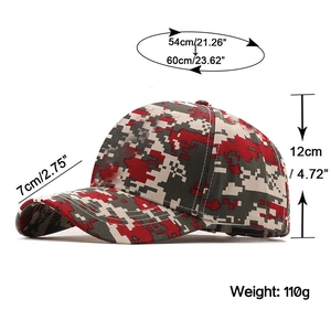 Camo baseball cap for men and women with adjustable size and pixelated camouflage pattern