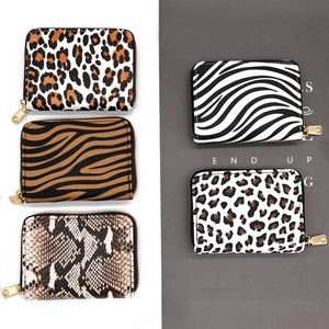 Accordion Card Holder PU Leather Leopard Zebra Snake Print Zip Around RFID Blocking Multi Slot Case For Women Men