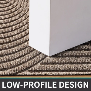Brown PVC coil doormat featuring a low-profile design for easy door clearance and cleaning