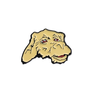 Cartoon dog enamel pin for backpacks and clothes featuring a retro fantasy creature style