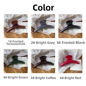 Detailed comparison of matte and glossy shark hair clips in six different colors