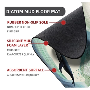 Detail showing the multi-layer structure and non-slip rubber base of the whale bath mat