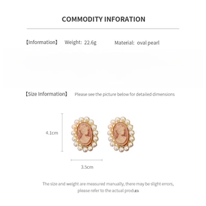 Guide des tailles détaillé pour boucles d'oreilles perles vintage avec dimensions précises