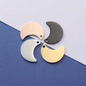 Moon Crescent Charms Stainless Steel Mirror Polished DIY Jewelry Making Accessories For Necklace Bracelet Making Craft