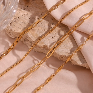 Minimalist 18K gold plated stainless steel anklet chain collection in four assorted styles
