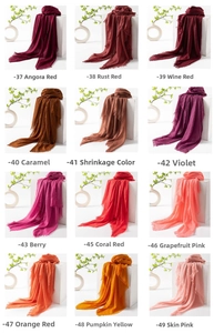 Detailed grid display of lightweight cotton linen scarves in 12 elegant solid colors