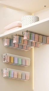 Transparent wall-mounted storage boxes for organizing socks and underwear in closets