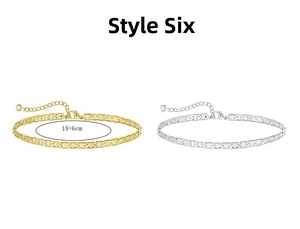 Detail of adjustable gold and silver stainless steel chain bracelets with lobster clasp