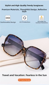 Close-up of tortoise shell square sunglasses with gradient purple lenses and TR90 frame