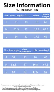 Tableau des tailles détaillé pour veste de yoga cintrée avec mesures de poitrine