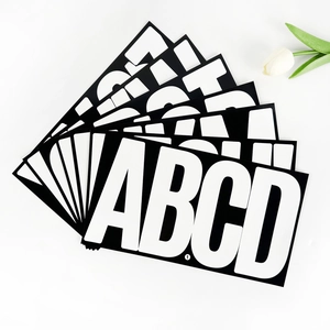 6-inch large waterproof alphabet stickers featuring bold black and white letters A to D