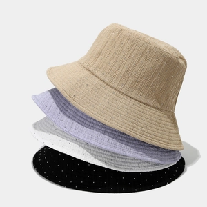 Women Rhinestone Bucket Hat Pleated Cotton Polyester Sunshade Elegant Vintage Foldable Basin Hat