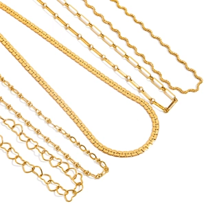 Stainless Steel Gold Necklace For Women Waterproof Hypoallergenic Chic Chain Geometric Heart Paperclip Minimalist Jewelry