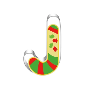 Detailed view of a J-shaped candy cane cookie cutter made of durable stainless steel