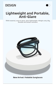 Detail der 20g leichten klappbaren Sonnenbrille aus TR90 mit blendfreien Gläsern