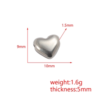 Pendentif en forme de cœur en acier inoxydable poli pour bijoux de 9mm
