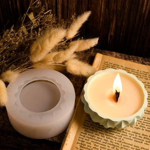 DIY water drop candle silicone mold with finished wave textured aromatherapy candle