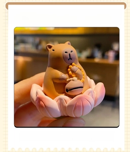 Adorable figurine de capybara en résine lotus bouddhiste décoration de bureau ou voiture