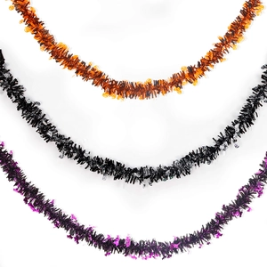 2M Halloween tinsel garland set with pumpkin, skull and bat hanging ornaments for party decor