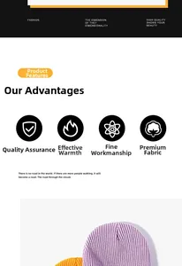 Detail showing high-quality vertical rib knit texture of purple and yellow beanies