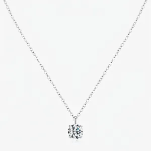 Collana In Argento Sterling 925 Moissanite Taglio Brillante Rotondo Catena Per Clavicola Minimalista Gioielli Da Donna