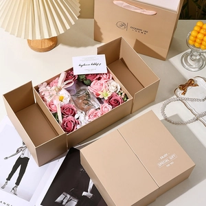 Soap Rose Artificial Flower Aromatherapy Home Fragrance Gift Set With Box Handbag Card Romantic Valentine Gift