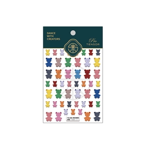 3D embossed colorful teddy bear nail art stickers with 5D texture for manicure TS-668
