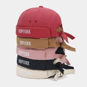 Docker Hat Brimless Beanie Cotton Canvas Embroidered New York Adjustable Metal Buckle Retro Hip Hop Miki Hat