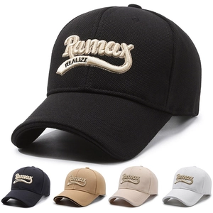 Retro 3D Letter Embroidery Baseball Cap Adjustable Cotton Blend Curved Brim Outdoor Sun Protection Casual Hat Unisex