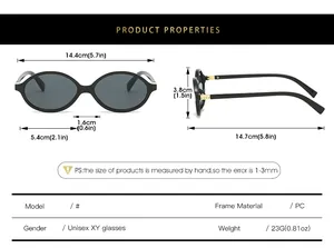 Tableau des tailles détaillé montrant les dimensions des lunettes de soleil en PC