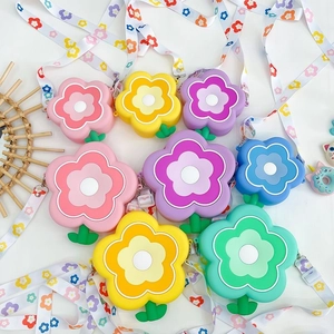 Colorful floral silicone crossbody bags for girls with adjustable flower pattern straps