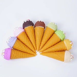 Set of 9 realistic PVC ice cream cones in assorted colors for shop window display props