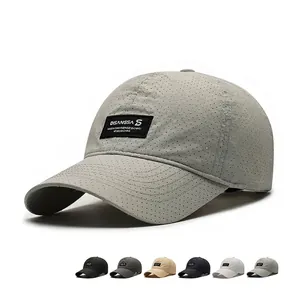 Breathable Quick Dry Baseball Cap Polyester Mesh Sun Protection Outdoor Sports Adjustable Curved Brim For Men Women