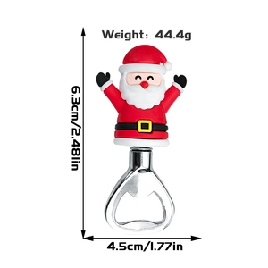 Detailed dimensions of the Santa Claus bottle opener featuring height and weight specs