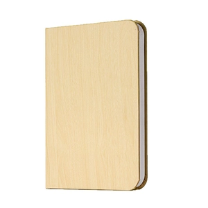 Foldable wooden book shaped LED desk lamp with three light colors and natural wood texture