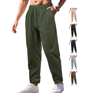 Lockere Herren-Freizeithose mit Kordelzug aus atmungsaktivem Twill-Baumwollstoff in 6 Farben