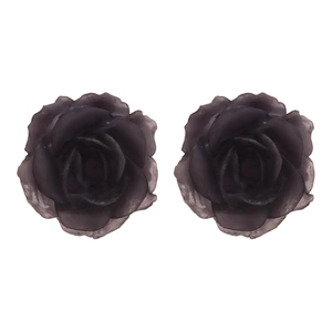 Boucles d'oreilles rose en résine foncée avec tige en argent pour femme bijoux élégants
