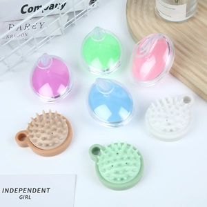 Crystal clear silicone scalp massage brush in multiple colors for hair washing and soothing