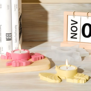 Stampo in silicone ad ala di farfalla DIY per portacandele in gesso e base in resina