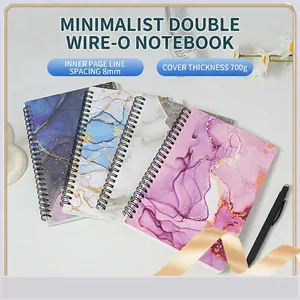 Spiral Notebook Marble Texture Cover Fluid Art Style Thick Ruled Journal For Writing Journaling Office School Stationery