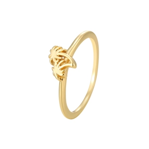 Minimalist gold-plated ring with elegant palm tree design for a summer tropical look