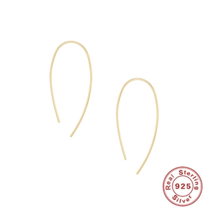 Orecchini a Cerchio a U Minimalisti in Argento Sterling S925 per Donna Gioielli di Moda Galvanizzati Geometrici Artigianali