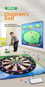 Set de alfombra de golf y dardos para niños con palos y bolas de colores para interior