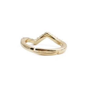 Gold plated V-shaped wave ring with colorful zircon stones and adjustable band