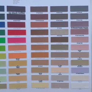 Detailed color chart of 6mm round leather cords showing 44 shades for DIY bags and crafts