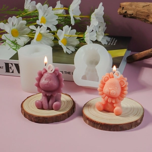 Moule en silicone DIY pour fabriquer d'adorables bougies lion et décors faits main