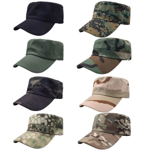 Flat top tactical camo military cap collection in eight diverse patterns and colors
