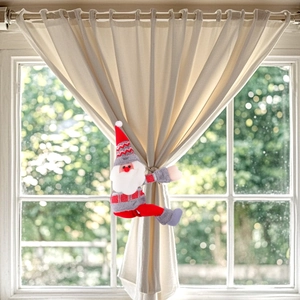 Embrasse de rideau Père Noël en peluche pour décoration de fenêtre de maison